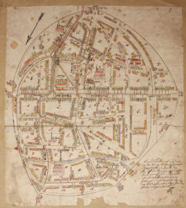Die Stadt Wismar mit Darstellung der Wasserleitung, um 1710, N. N. Borgwardt, Signatur: AHW, Crull-Sammlung, 0101