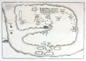 Insel Poel 1675, Kupferstich von Merian aus Theatrum Europaeum, Signatur: AHW, SuG 08.02.011